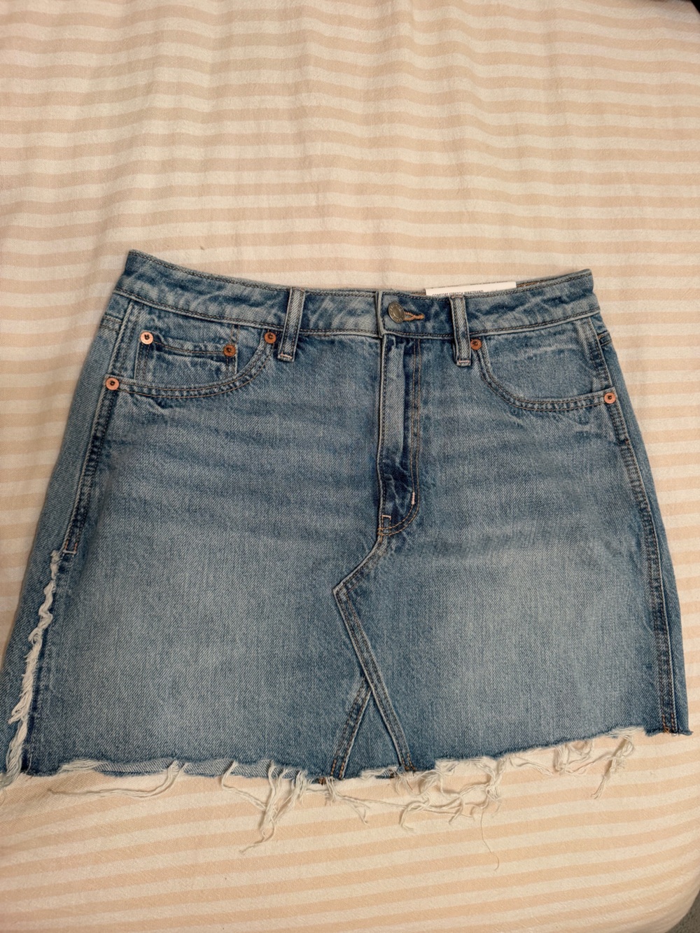 Super High Rise Denim Skirt